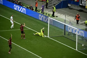 Slovakia's Ivan Schranz scores the winner against Belgium