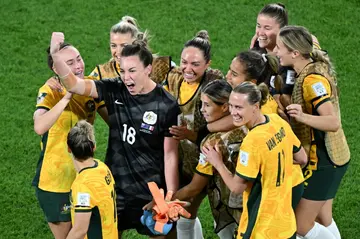 Australia celebrate reaching the semi-finals