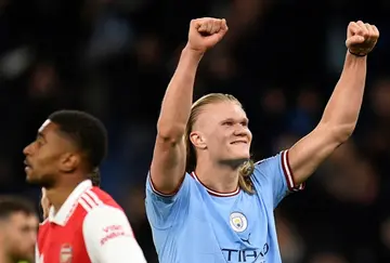 Erling Haaland scored his 49th goal of the season in Manchester City's 4-1 win over Arsenal
