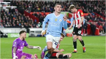Phil Foden scored a hat-trick for Manchester City on Monday