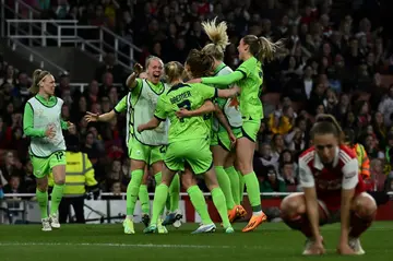 Wolfsburg celebrate reaching the Women's Champions League final