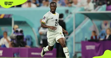 Ghana's Kamaldeen Sulemana during the 2022 FIFA World Cup match against Uruguay at Al Janoub Stadium on December 02, 2022, in Al Wakrah, Qatar