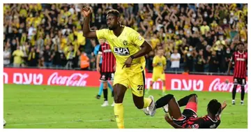 Black Stars striker Richmond Boakye Yiadom scored in Beitar Jersualem's loss to Maccabi Tel Aviv. Photo credit: @_owurakuampofo