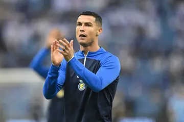 Cristiano Ronaldo applauds the fans after Al-Nassr secured a recent win. The veteran is football's top earner.