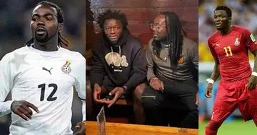 Sulley Muntari and Prince Tagoe with the Black Stars. SOURCE: Twitter/ @ghanafaofficial Instagram/ @prince_of_goals