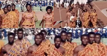 Colourful video of Ghana's 1964 Olympic team pop up as they parade in beautiful kente