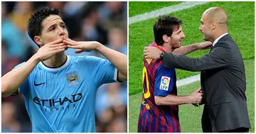 Samir Nasri, Pep Guardiola, Lionel Messi, Man City, Barcelona