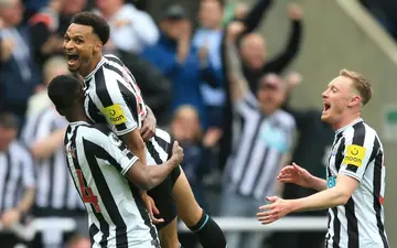 Newcastle celebrate their demolition of top four rivals Tottenham