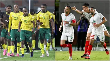 South Africa, Morocco, AFCON, Percy Tau, Hakim Ziyech, Themba Zwane.