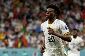 Mohammed Kudus celebrates scoring Ghana's winner