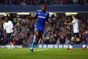 Salomon Kalou of Chelsea celebrates scoring the first goal during the Carling Cup 4th Round match between Chelsea and Bolton Wanderers at Stamford Bridge