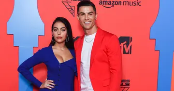 Georgina Rodriguez and Cristiano Ronaldo attend the MTV EMAs 2019 at FIBES Conference and Exhibition Centre on November 03, 2019 in Seville, Spain. (Photo by Stephane Cardinale - Corbis/Corbis via Getty Images)