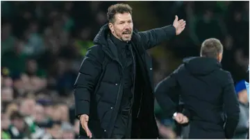 Atletico Madrid manager Diego Simeone during a UEFA Champions League match between Celtic and Atletico de Madrid at Celtic Park. Photo by Craig Foy.