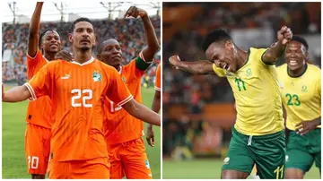 Sebastien Haller, Themba Zwane, Bafana Bafana, Ivory Coast, South Africa