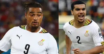 Kwesi Appiah and Kevin-Prince Boateng playing for the Black Stars. Credit: @ghanasoccernet