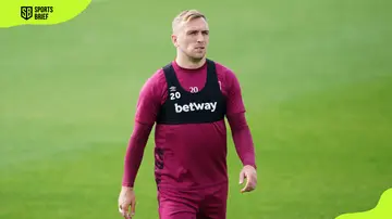 Jarrod Bowen trains with West Ham at the club's facility in London