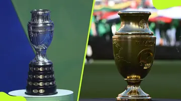 The Original and Centenario Copa America trophies