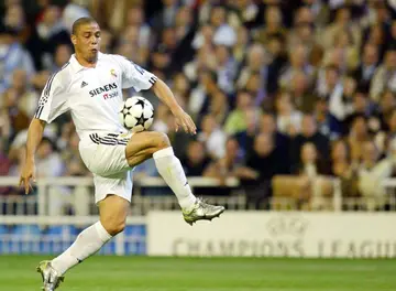 Ronaldo Nazário during the Champions League match against Man United on April 08, 2003