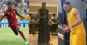 The music man - Asamoah Gyan delivers soothing live band performance; videos drops