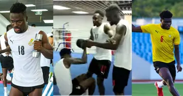 Thomas Partey and Daniel Amartey in a Boxing fight. SOURCE: Twitter/ @3SportsGh @ghanafaofficial