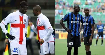 Mario Balotelli and Samuel Eto'o during their time at Inter. Credit: @Inter_en