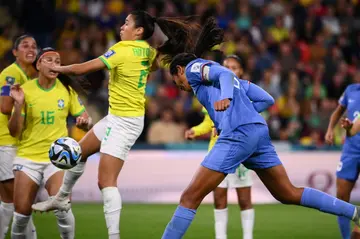 Wendie Renard heads in France's winner against Brazil