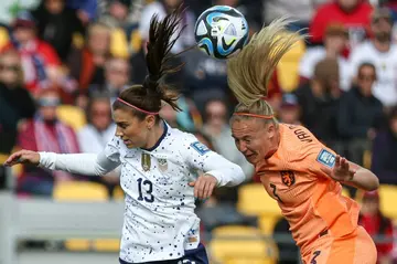 USA forward Alex Morgan (C) says the defending champions are determined to finish top of their Women's World Cup group after their 1-1 draw with the Netherlands