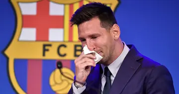 Lionel Messi broke down in tears when he had to announce that he was leaving Barcelona.