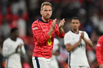 Harry Kane applauds fans after England's 1-0 defeat to Iceland at Wembley