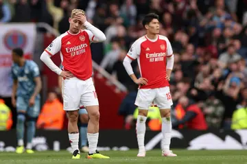 Arsenal's title bid was rocked by a defeat against Aston Villa