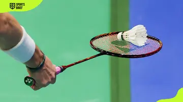 Badminton ball and racket