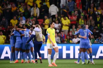 France celebrate a late winner against Brazil in Brisbane -- but the heavyweight World Cup clash could not be seen on free-to-air TV in Australia