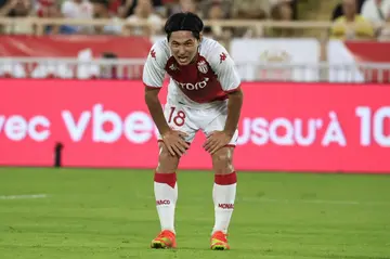 Takumi Minamino made his competitive bow for Monaco in Tuesday's Champions League qualifier against PSV Eindhoven