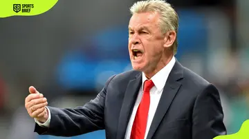 Ottmar Hitzfeld reacts during the 2014 FIFA World Cup