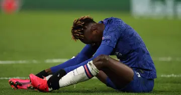 Chelsea striker Tammy Abraham dejected. Photo: Getty Images.