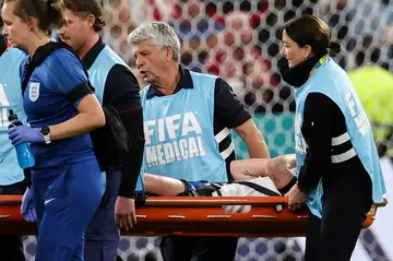 England midfielder  Keira Walsh left the pitch on a stretcher