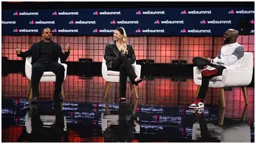 Larry Madowo interviews Patrice Evra and Loren Gray at the international Web Summit in Lisbon, Portugal.