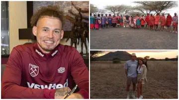 Kalvin Phillips has revealed Kenya as his favourite holiday destination. Photos: Kalvin Phillips.