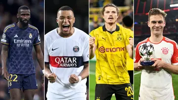 UEFA Champions League, Real Madrid, Bayern Munich, PSG, Borussia Dortmund, Kylian Mbappe, Antonio Rudiger, Joshua Kimmich, Marcel Sabitzer.