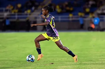 Linda Caicedo in action for Colombia in a game in Cali recently