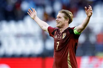 Kevin De Bruyne celebrated his 100th Belgium cap on Wednesday with a goal against Montenegro