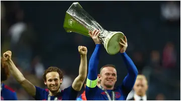 Wayne Rooney, Daley Blind, Manchester United, Ajax, Stockholm, Sweden.