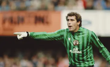 Peter Shilton in action during a First Division match
