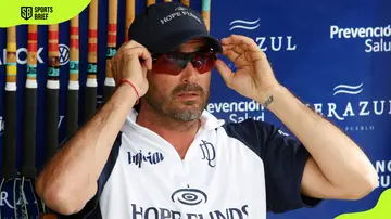 Adolfo Cambiaso Jr looks on before a polo match