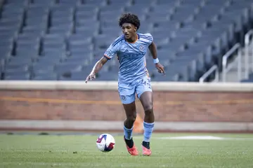 Talles Magno of New York City FC during the Major League Soccer match against Charlotte FC at Citi Field on July 5, 2023, in New York City
