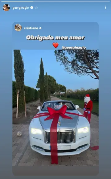Cristiano Ronaldo, Georgina Rodriguez, Rolls-Royce Ghost, Christmas.