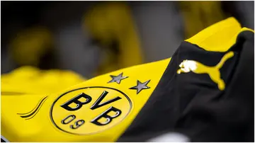 Borussia Dortmund  are commonly known as 'BVB', with the three letters appearing prominently on the badge.