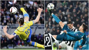 Cristiano Ronaldo, bicycle kick, acrobatic goal, Zlatan Ibrahimovic, England, Sweden, Juventus, Real Madrid