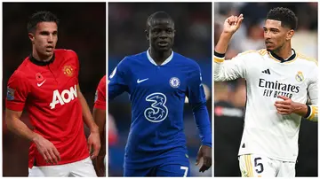 Van Persie, N'golo Kante, Zlatan Ibrahimovic, Luis Suarez, Jude Bellingham.