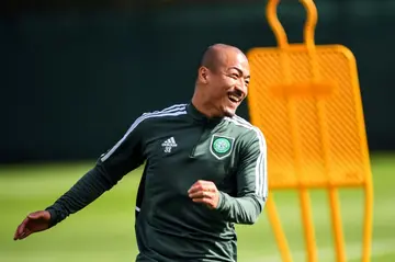 Hat-trick: Japan striker Daizen Maeda scored three goals as holders Celtic beat Livingston 4-2